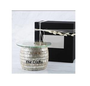 Luxury Design <b>Cake</b> Chocolate <b>Stand</b> In <b>Glass</b> And Wooden Dessert Serving <b>Stand</b> With Mother Of Pearl Work - Product Image 2