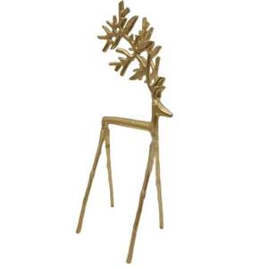 Decoración navideña de tendencia, escultura de Reno dorada decorativa de aluminio de la mejor calidad para mesa, decoración del hogar hecha a mano - Product Image 1