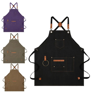 Tablier de cuisine personnalisé professionnel à dos croisé, design élégant avec deux poches pratiques - Product Image 1