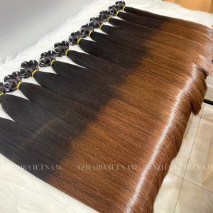 มัดผมตรงปลายสีน้ำตาล2025เป็นมัดผม100% จากเวียดนามดิบพร้อมส่ง - Product Image 6