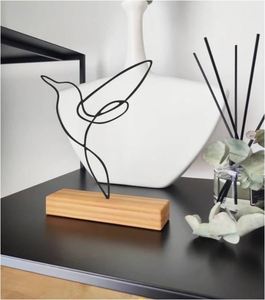 Conception d'art en fil de fer, Sculpture de Base en métal et en bois pour la décoration de la maison, décor de Table moderne, hôtel de luxe, chambre, Restaurant, fabriqué en inde - Product Image 6
