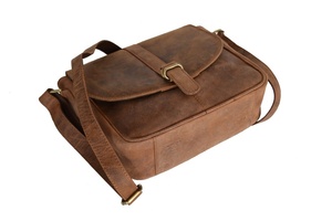 Crazy Horse cuero genuino mujer marrón Retro clásico mensajero portátil bolso de hombro para fiestas de moda - Product Image 5