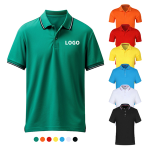 Algodón de manga corta de alta calidad para hombres para Polos Camisetas transpirables con diseño de logotipo personalizado con patrón sólido de punto - Product Image 6