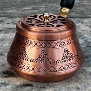 Quemador de Incienso Bakhoor de Cobre Hecho a Mano con Mango de Madera, Quemador de Carbón de Oud Árabe, Decoración Tradicional para el Hogar y Regalos - Product Image 5