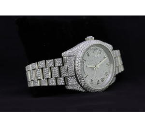 Reloj de Lujo con Diamantes de Moissanita y Cuarzo en Acero Inoxidable, Brillo Radiante, Estructura de Fabricación Refinada para la Moda Diaria - Product Image 5