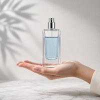 Botella de Perfume de Vidrio Cilíndrica de Lujo Directo de Fábrica, Nuevo Diseño con Tapa en Forma de Corona, 50ml 75ml, Presurizada con Pulverizador