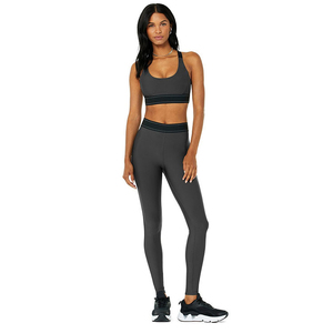 Quick Drying Solid Breathable Yoga Sets High Quality Customizable <b>Back</b> Logo Spandex/Nylon 2-Piece Plus Size Eco-Friendly - Product Image 1