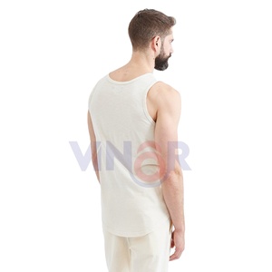 Camiseta sin mangas de algodón 100% para hombre, camiseta transpirable de secado rápido con cuello redondo sin mangas para gimnasio, camiseta con logotipo personalizado, estilo deportivo - Product Image 5