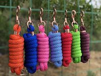 Laisse en coton pour cheval haute résistance, laisse robuste avec mousqueton en laiton/acier, prise douce et confortable