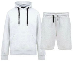 Ensembles de sweat à capuche et de short pour hommes à prix bon marché Qualité supérieure pour vêtements décontractés Ensemble de sweat à capuche et de short pour hommes réglables avec couleur contrastée - Product Image 1