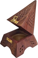 Quemador de Incienso de Madera con Incrustaciones de Hueso Hecho a Mano para Aromaterapia Religiosa, Meditación, Fragancia para el Hogar, Diseño Personalizado de Alta Calidad