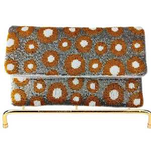 กระเป๋าถือแฟชั่นสะพายข้างสุดหรูกระเป๋าคลัทช์ประดับลูกปัดสีทองเมทัลลิกพร้อมซองลายทางประดับพลอยเทียมสำหรับงานเลี้ยงตอนเย็น - Product Image 1