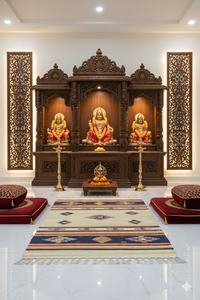 Alfombra de Algodón Afelpado Floral Moderna Tejida a Mano, Reversible, Lavable a Máquina, Grosor Personalizable, para Hogar, Camping y Viajes - Product Image 4