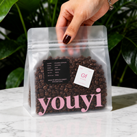 YOUYI Sachets de café en plastique transparents personnalisés de qualité alimentaire 250g 500g 1000g, résistants à l'humidité, avec impression par gravure