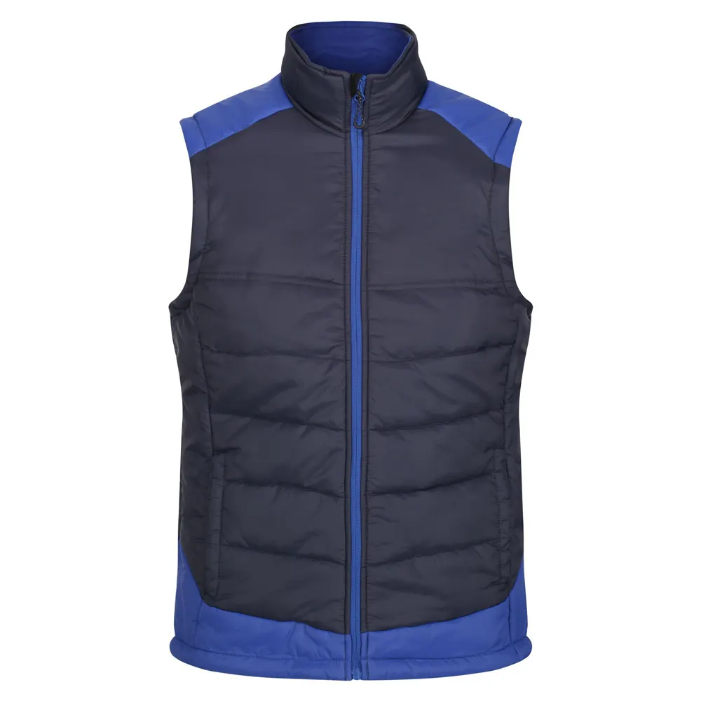 Men's Contrast Insulated Bodywarmer Navy Royal Blue Men Puffer Vest Stand Collar Winter Warm Outwear Sleeveless Gilet Jackets