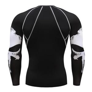 Rashguard personnalisé pour hommes BJJ MMA en spandex/nylon imprimé par transfert thermique, chemises de compression extensibles à manches longues pour le surf et la natation - Product Image 2