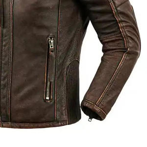 แจ็กเก็ตหนังแท้น้ำหนักเบาสำหรับผู้ชายแจ็คเก็ตแนวสตรีทของผู้ชายให้ความอบอุ่นมีสไตล์ - Product Image 4