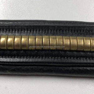 Bande de sourcils de cheval décorative sur mesure, design classique, chaîne vide en cuir véritable brun noir ou beige - Product Image 3