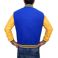 Chaqueta Varsity de Cuero Vintage Unisex con Logotipo Personalizado, Cuello Alto, Botones de Cuerno, Resistente al Viento, Transpirable y Ecológica 100%