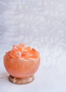 Himalayan Salt Sphere Bowl <b>Lamp</b> with <b>Love</b> Carving for Modern Home Decor, Relaxation & Ambient Lighting - Product Image 3