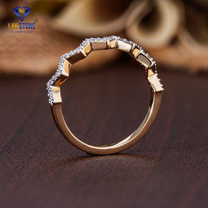Lab-Stone Party Wear <b>Diamond</b> Ring 0.18 TDW Round Cut rose Gold EF-VS Color - Product Image 5