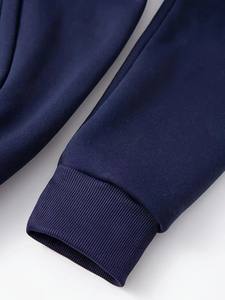 Haute qualité 100% coton hommes surdimensionné à capuche lourd polaire Streetwear fermeture éclair confortable Stretch cordon à la mode marine sweats à capuche - Product Image 5