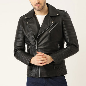 Vêtements Vêtements Saison d'hiver Veste en cuir de motard grande taille Designer logo personnalisé Vente en gros Veste en cuir vierge de couleur pure - Product Image 1