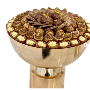 Bol de service à chocolat moderne en métal doré Fpr Bol de restauration pour mariages le plus vendu Présentoir de desserts écologique à un prix abordable - Product Image 3