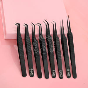 <b>Top</b> Rated Eyelash Extension Tweezer 45 Degree Fiber Tip Lashes Straight Isolation Boot Volume Nano Nonslip Grip Tool - Product Image 5