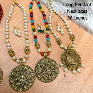 Ensemble de colliers longs avec pendentif Kundan de créateur multicolore Meenakari Colliers de décoration pour mariage, maison et salon - Product Image 4