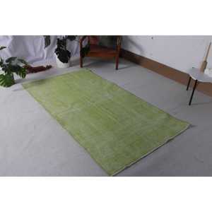 พรมวินเทจขนาด 3.7x6.9 ฟุต สีเขียวสไตล์ตะวันตกเฉียงใต้แบบตุรกี - Product Image 1