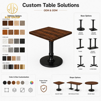 Table carrée en bois Ron Group pour mobilier industriel et commercial, chaise personnalisée en cuir capitonné à dossier haut pour restaurant