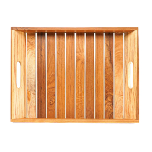 Plateau de service en bois de manguier sculpté à la main pour le petit-déjeuner au lit Plateau de service décoratif en bois sûr pour les acheteurs en gros en vrac - Product Image 6