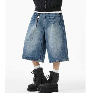 กางเกงยีนส์ขาสั้นทรงแบ็กกี้สไตล์วินเทจเอวสูงปักลายใหม่ล่าสุดสำหรับฤดูร้อน  ออกแบบโลโก้ของคุณเองได้สำหรับผู้ชาย - Product Image 5