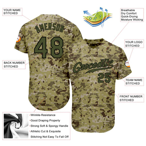 Maillot de baseball personnalisé, camouflage numérique, nom et numéro, entièrement boutonné, manches courtes, tenue d'équipe - Product Image 4