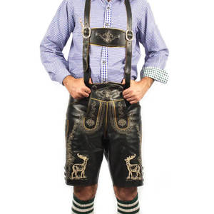 Pantalones Cortos de Cuero de Gamuza Personalizados de Alta Calidad, Estilo Bávaro Informal, Servicio OEM Nuevo 2025, Excelente Ropa Alemana, Antiarrugas - Product Image 1