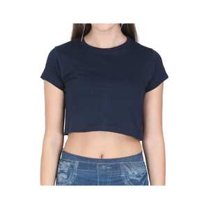 Camiseta Corta de Moda para Mujer, 100% Algodón, Corte Ajustado, Casual, Manga Corta, Transpirable, Teñida, Ideal para Verano - Product Image 4