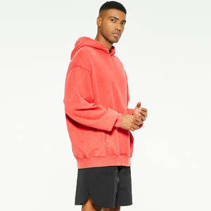 Custom <b>Men's</b> Drop Shoulder 100% Cotton Washed Oversize Hoodies Casual Heavy Weight <b>Hooded</b> Sweatshirts <b>Men</b> Pullover Hoodie - Product Image 2