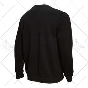 เสื้อกันหนาวแบบสวมหัวคอกลมผ้าคอตตอนระบายอากาศได้สีดำเสื้อสเวตเตอร์แบบทีม100% สั่งทำได้ - Product Image 3