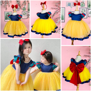 2 costumes de princesse blanc neige perlé de grande taille pour bébés filles pour les fêtes OEM ODM du Vietnam - Product Image 4
