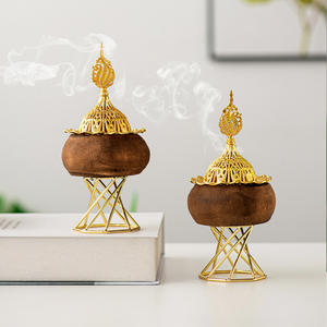 Brûleur Bakhoor en bois et en métal de qualité exclusive Design moyen-orient parfum de maison fournitures en gros - Product Image 1