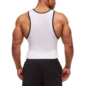 เสื้อกล้ามออกกำลังกายทรงเข้ารูปแบบขายส่ง OEM ผลิตจากวัสดุอีลาสเทนยืดหยุ่น ตัดเย็บแบบเวสต์ สีพื้น แห้งเร็ว - Product Image 5