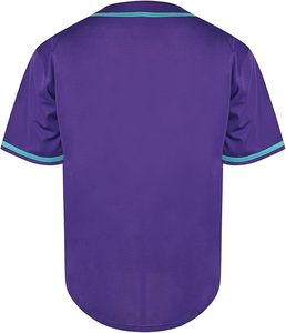 Men's Baseball Jersey Breathable 100% Polyester Mesh Solid Color T-<b>Shirt</b> Digital Printed Personalized Logo Name Stitched V-neck - Product Image 3