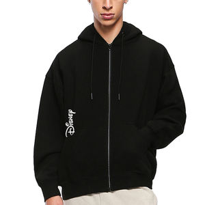 Sudadera con Capucha Extra Grande de Algodón Estampada Personalizada para Hombre, Ropa Urbana Clásica, Sudadera con Capucha y Cremallera, Hombros Caídos, Serigrafía - Product Image 3