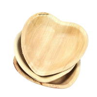 Plato de Postre Desechable, Biodegradable, Ecológico, Libre de BPA, Moderno, en Forma de Corazón, Hecho de Hoja de Palma de Areca, de 6.5 Pulgadas, Precio de Fábrica
