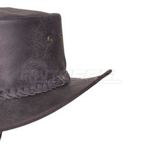 Chapeaux de cowboy en cuir marron, style vintage, chapeaux de ranch, résistants aux intempéries, taille personnalisée, chapeaux de cowboy occidentaux traditionnels - Product Image 2