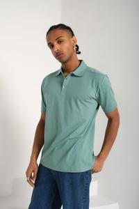 <b>Men's</b> Basic 100% Cotton <b>for</b> Polo <b>Shirt</b> Green Solid Breathable Muscle Fit Classic Button Short Sleeve Stylish Business Sports <b>T</b>-S - Product Image 6
