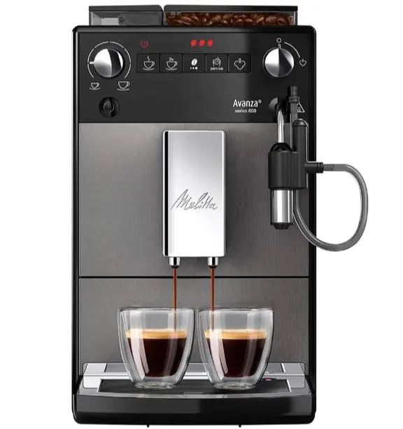 Melittas全自動コーヒーマシン、Avanzaシリーズ600、アート。No. 6767843、ステンレス鋼、1450 W、1.5リットル、ミスティックティシャン