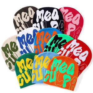 Vente en gros 100% Acrylique Jacquard Logo Hommes Crâne Cap Bonnet Haute Qualité Personnalisé Tricoté Solide Bonnet Chapeau avec Logo Designer - Product Image 6