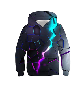 Sweat à capuche pour homme avec motif craquelé néon, pull à motif graphique futuriste, manches longues élégantes, mode de rue moderne, confortable à porter - Product Image 1
